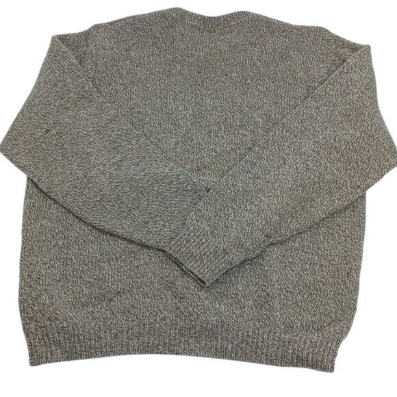 Lands' End Wool Crewneck Sweater Mens Size L Tall Brown Marled Knit Long Sleeve - Picture 5 of 6